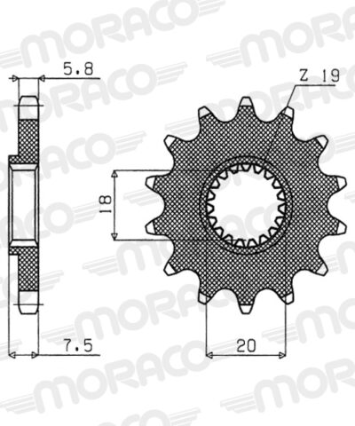 Pignon sortie de boîte  Pas 520 - 14 dents - Acier - PA20614 - Supersprox