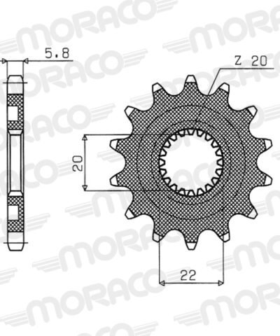 Pignon sortie de boîte  Pas 520 - 15 dents - Acier - PB30915 - Supersprox