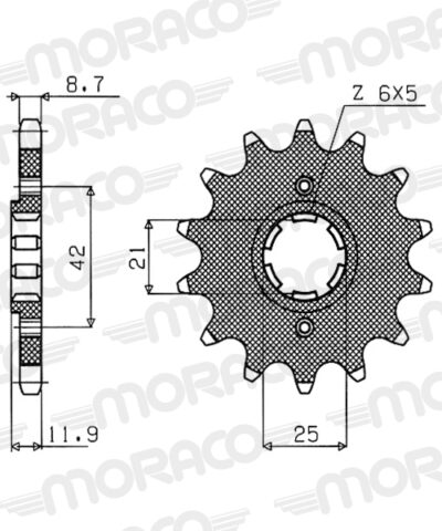 Pignon sortie de boîte  Pas 530 - 15 dents - Acier - PB50115 - Supersprox
