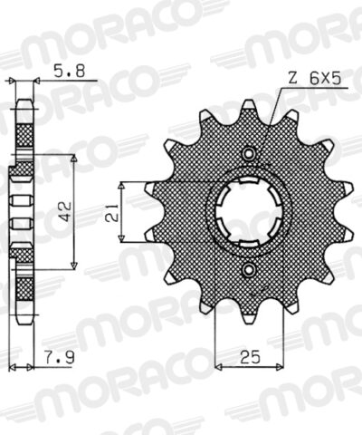 Pignon sortie de boîte  Pas 520 - 13 dents - Acier - PB50213 - Supersprox