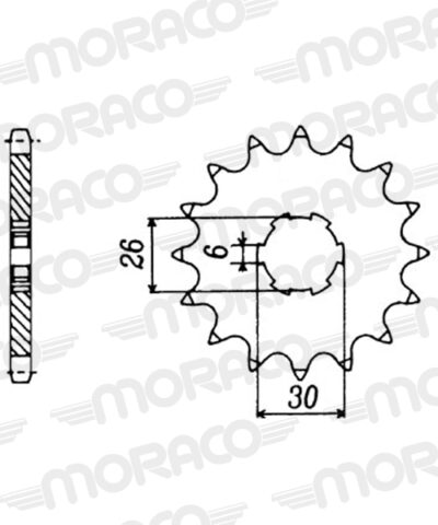 Pignon sortie de boîte  Pas 530 - 16 dents - Acier - PB60016 - Supersprox