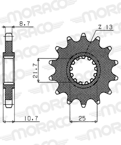 Pignon sortie de boîte  Pas 532 - 15 dents - Acier - PB80215 - Supersprox