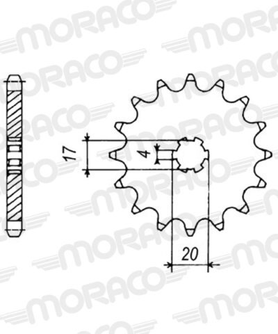 Pignon sortie de boîte  Pas 420 - 13 dents - Acier - PC10113 - Supersprox