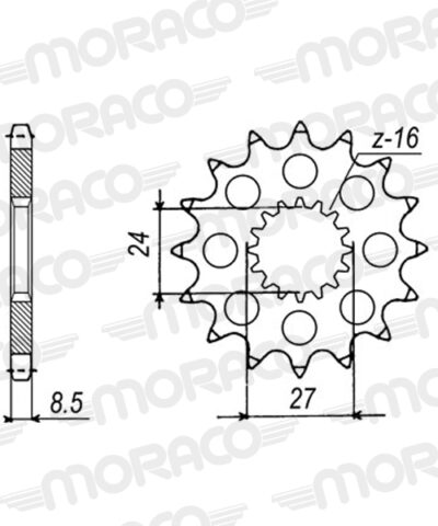 Pignon sortie de boîte  Pas 530 - 19 dents - Acier - PC90019 - Supersprox