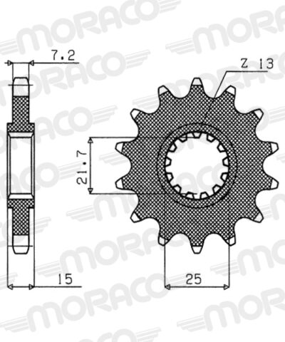 Pignon sortie de boîte  Pas 525 - 16 dents - Acier - PE50616 - Supersprox