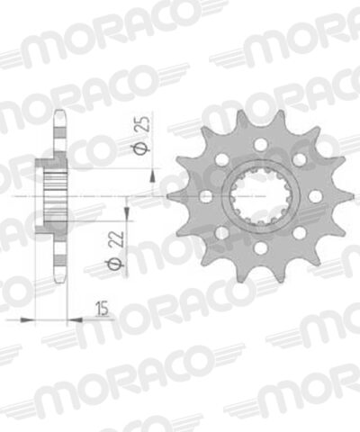 Pignon sortie de boîte  Pas 520 - 14 dents - Acier - PE50914 - Supersprox