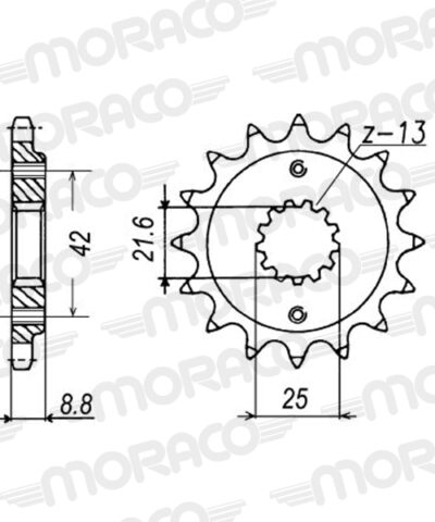 Pignon sortie de boîte  Pas 520 - 13 dents - Acier - PI40213 - Supersprox
