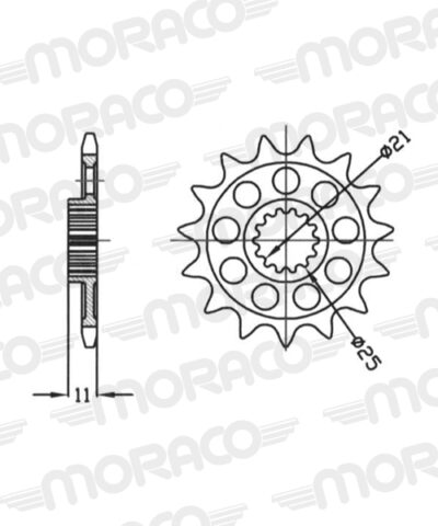 Pignon sortie de boîte  Pas 520 - 14 dents - Acier - PP21014 - Supersprox