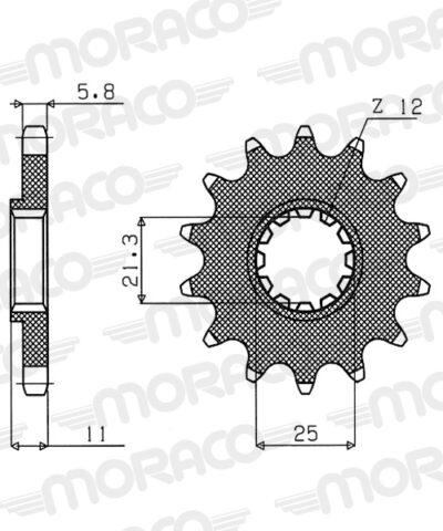 Pignon sortie de boîte  Pas 520 - 17 dents - Acier - PQ50017 - Supersprox