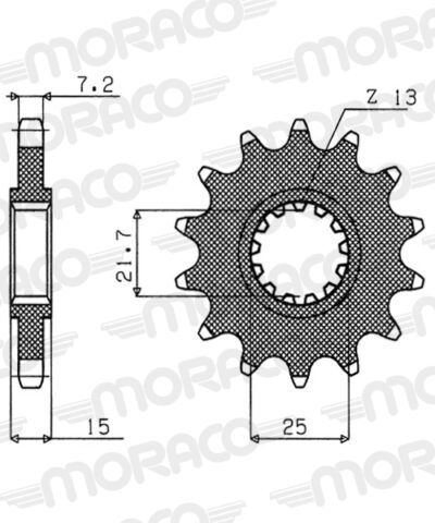 Pignon sortie de boîte  Pas 525 - 13 dents - Acier - PS50013 - Supersprox