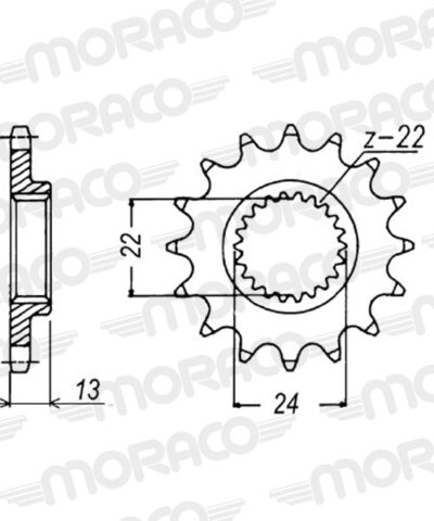 Pignon sortie de boîte  Pas 530 - 14 dents - Acier - PT71014 - Supersprox