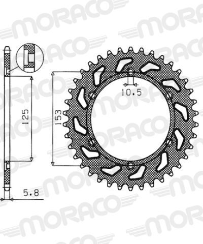 Couronne acier Pas 520 - 45 dents - Supersprox (CA32045)