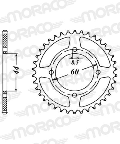 Couronne acier Pas 420 - 43 dents - Supersprox (CC10043)