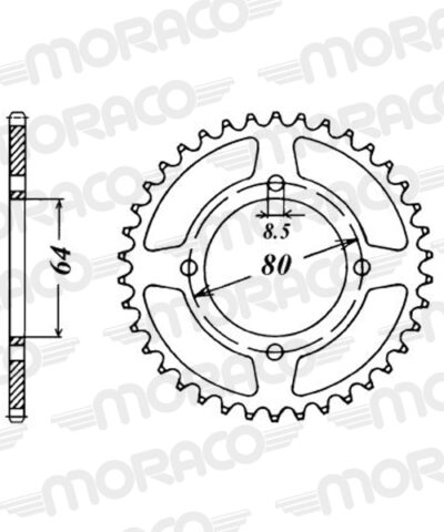 Couronne acier Pas 428 - 39 dents - Supersprox (CC20039)