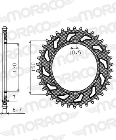 Couronne acier Pas 532 - 43 dents - Supersprox