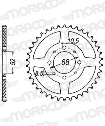 Couronne acier Pas 420 - 44 dents - Supersprox (CE10044)