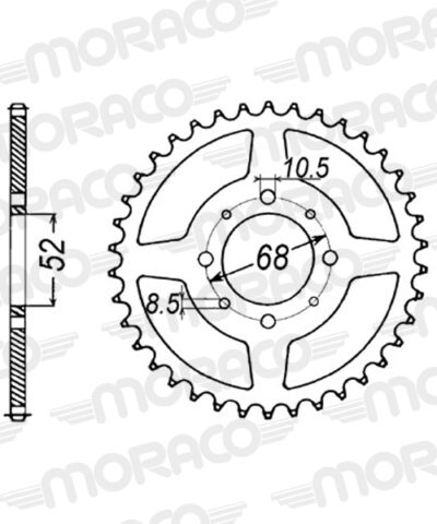 Couronne acier Pas 428 - 34 dents - Supersprox