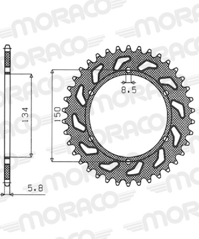 Couronne acier Pas 520 - 44 dents - Supersprox (CG20444)