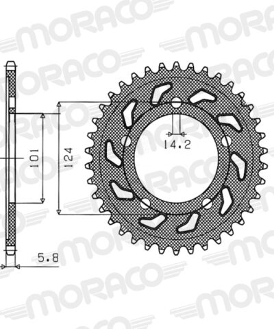 Couronne acier Pas 525 - 42 dents - Supersprox (CO40042)