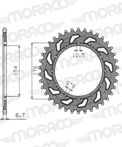 Couronne aluminium Pas 530 - 42 dents - Supersprox (AB60742)