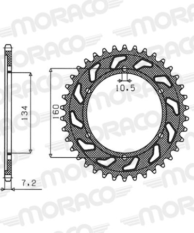 Couronne aluminium Pas 525 - 44 dents - Supersprox (AB61744)