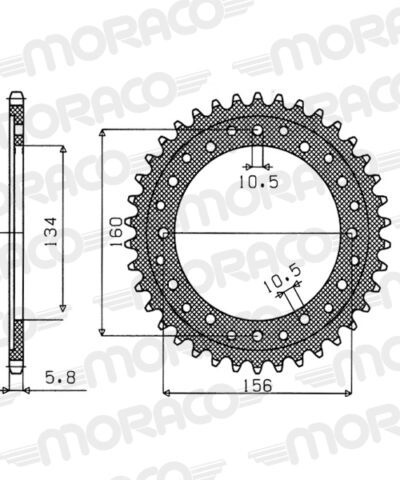 Couronne aluminium Pas 520 - 47 dents - Supersprox (AB61847)