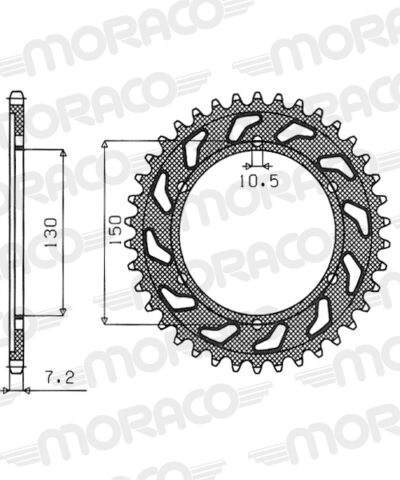 Couronne aluminium Pas 525 - 41 dents - Supersprox (AD60641)
