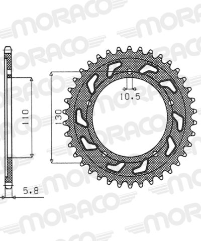 Couronne aluminium Pas 520 - 51 dents - Supersprox (AD81251)