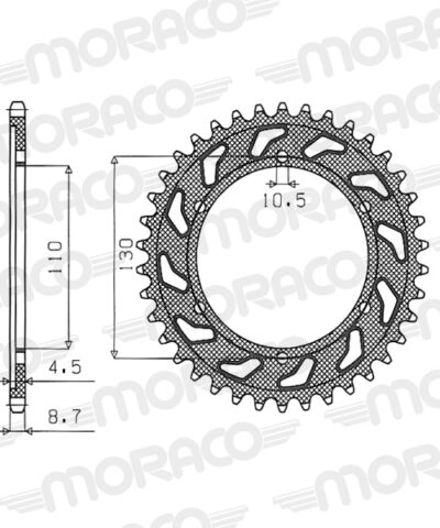 Couronne aluminium Pas 530 - 41 dents - Supersprox (AD81341)