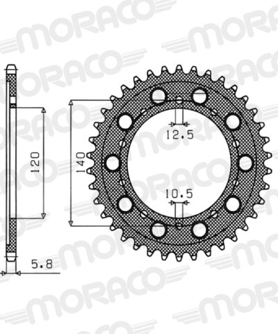 Couronne aluminium Pas 520 - 48 dents - Supersprox (AF60548)