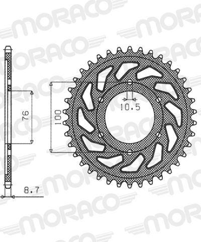 Couronne aluminium Pas 530 - 49 dents - Supersprox (AF90249)