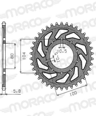 Couronne aluminium Pas 520 - 48 dents - Supersprox (AH40348)