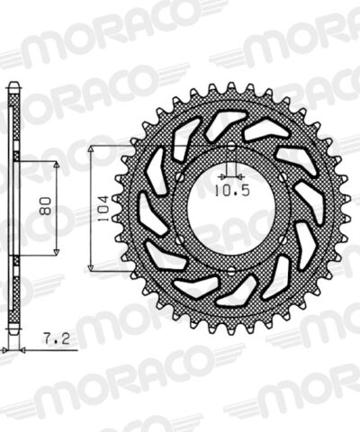Couronne aluminium Pas 525 - 45 dents - Supersprox (AH61045)