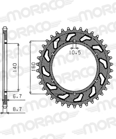 Couronne aluminium Pas 530 - 46 dents - Supersprox (AH70146)