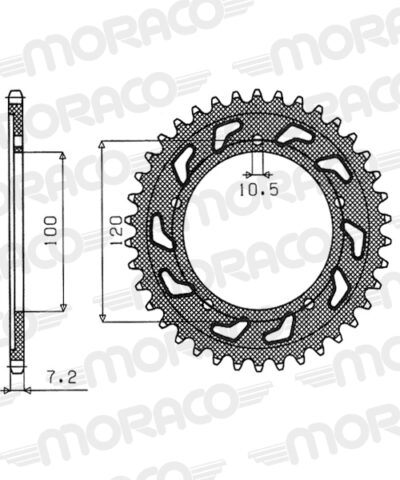 Couronne aluminium Pas 525 - 43 dents - Supersprox (AJ80043)