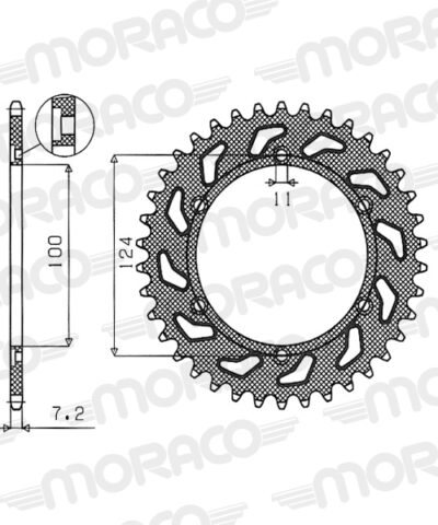 Couronne aluminium Pas 525 - 40 dents - Supersprox (AM60940)