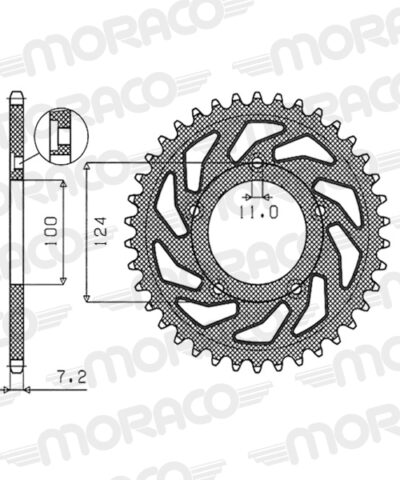 Couronne aluminium Pas 525 - 37 dents - Supersprox (AM61437)