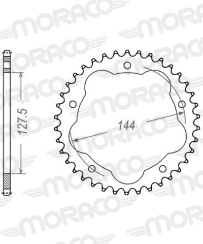 Couronne aluminium Pas 525 - 42 dents - Supersprox (AM70942)