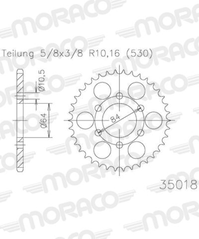 Couronne acier 44 dents - Supersprox (CA40044)