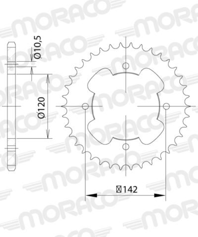 Couronne aluminium Pas 520 - 43 dents - Supersprox (AJ70143)