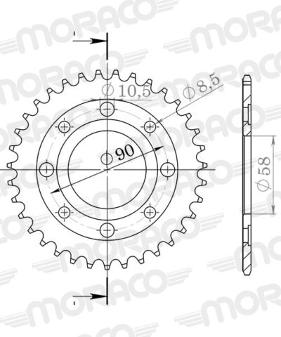 Couronne Stealth 54 dents - Rouge - Supersprox