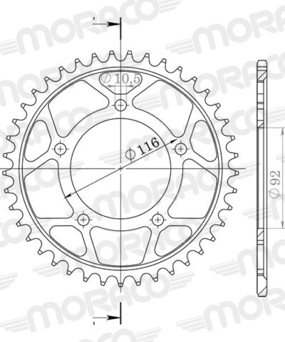 Couronne acier 43 dents - Supersprox (CG70243)