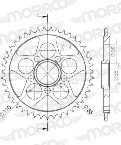 Couronne Stealth 39 dents - Argent - Supersprox