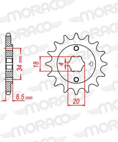 Pignon sortie de boîte  Pas 520 - 12 dents - Acier - PA31712 - Supersprox