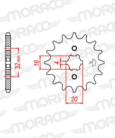 Pignon sortie de boîte  Pas 428 - 13 dents - Acier - PB21113 - Supersprox