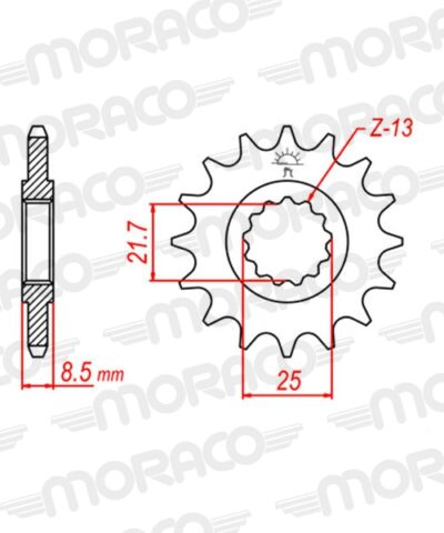 Pignon sortie de boîte  Pas 520 - 14 dents - Acier - PB60114 - Supersprox