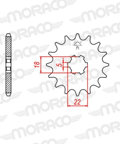 Pignon sortie de boîte  Pas 525 - 15 dents - Acier - PC30015 - Supersprox