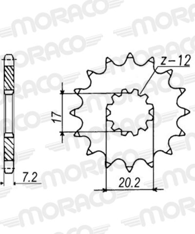 Pignon sortie de boîte  Pas 428 - 13 dents - Acier - PT03513 - Supersprox