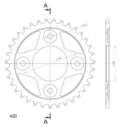 Couronne acier 35 dents - Supersprox