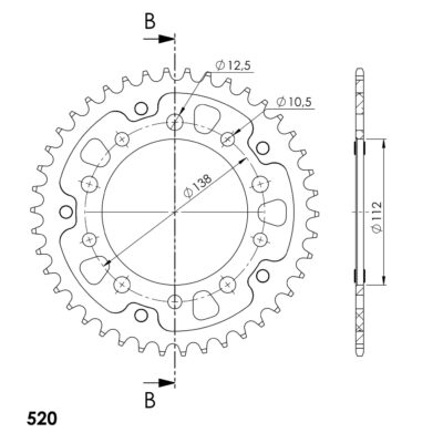 Couronne SPX STEALTH -1303:42(1316) GOLD (16 dents) - Supersprox